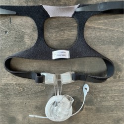 nasal mask with black straps